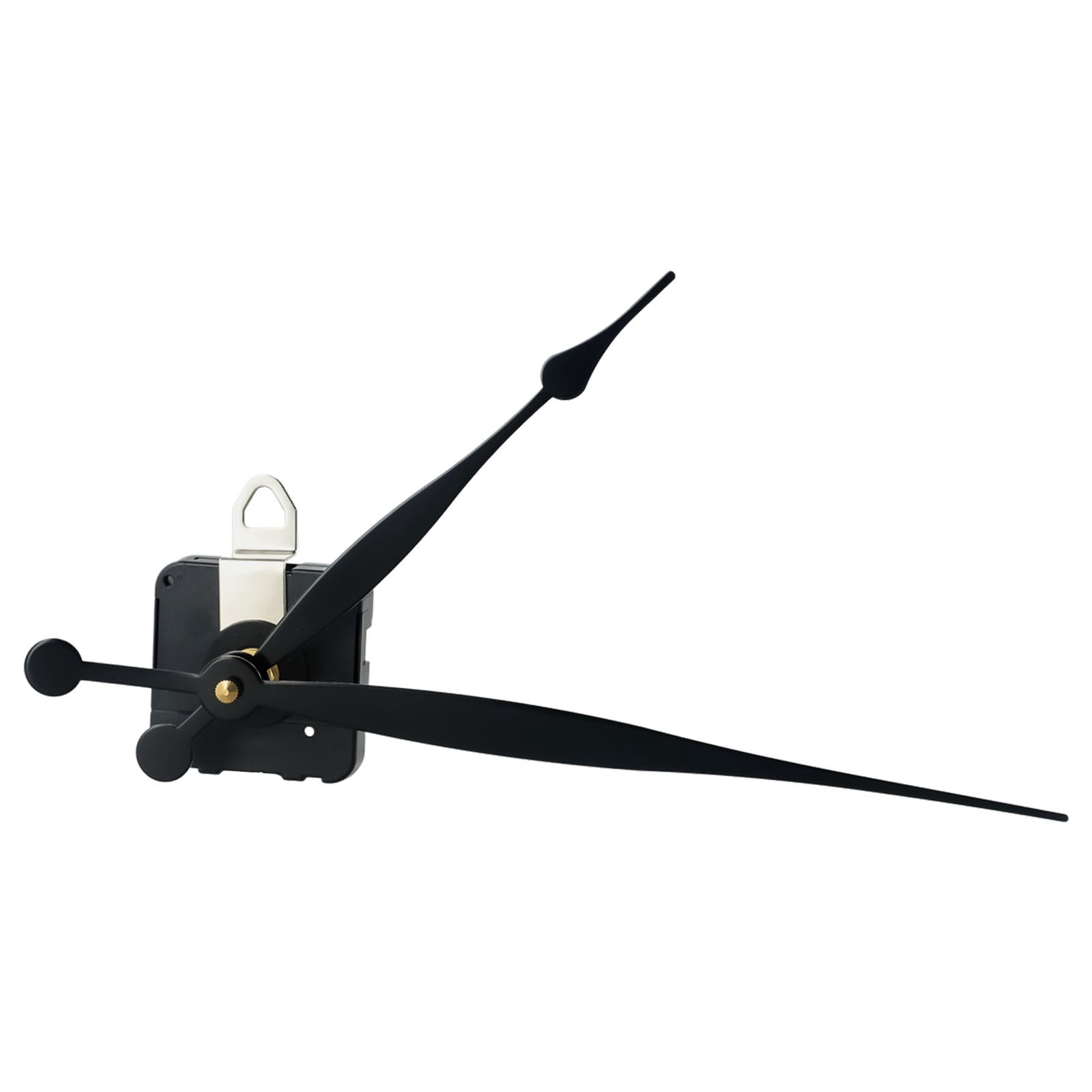 High Torque Long Shaft Clock Movement Mechanism with 8 Inch Long Spade Hands,Quartz Clock Movement Replacement, Long and Short Shaft Wall Clock Mechanism Parts Motor Replacement DIY Repair Parts Black