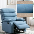 thumbnail image 3 of hzlagm Swivel Rocker Recliner Chair with Adjustable Backrest＆Footrest Breathable Fabric Rocking Chair for Home Theater, Living Room - Blue, 3 of 7