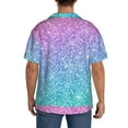 thumbnail image 5 of Fotbe Multicolor Glitter print Short Sleeve Button Down Shirts for Men Casual Summer Beach Wrinkle Free Shirt-3X-Large, 5 of 7