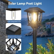 2 pack Outdoor Solar Post Lights, 40 Dusk to Dawn Solar Lamp Posts, Waterproof Floor Lamps for Yard, Garden, Patio, Warm White