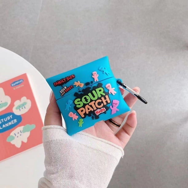 Funda para Airpod Pro, 3D de silicona con dibujos animados Kawaii Cool Air Pods Cover, (Blue Candy Kids) Divertida y divertida moda, diseño de comida único y moderno para niñas, mujeres, niños, hombres, adolescentes, fundas blandas para Airpods Pro Rojo Verde