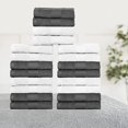 thumbnail image 5 of Ample Decor Washcloths 12 x 12 inch 20 Piece 600 GSM 100% Cotton, Lightweight, Quick Drying Fingertip Towels for Bathroom, Gym, Kitchen - White & Grey, 5 of 5