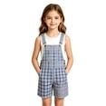 thumbnail image 3 of CONZONE Kids Boys Girls Bib Overalls Casual Shortalls For Child Adjustable Strap Plaid Loose Romper Jumpsuit With Pockets, 3 of 8