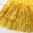 thumbnail image 4 of MSemis Kids Girls Sparkle Sequins Mini Skirt Layered Tiered Tutu Skirt Gold 13-14, 4 of 4