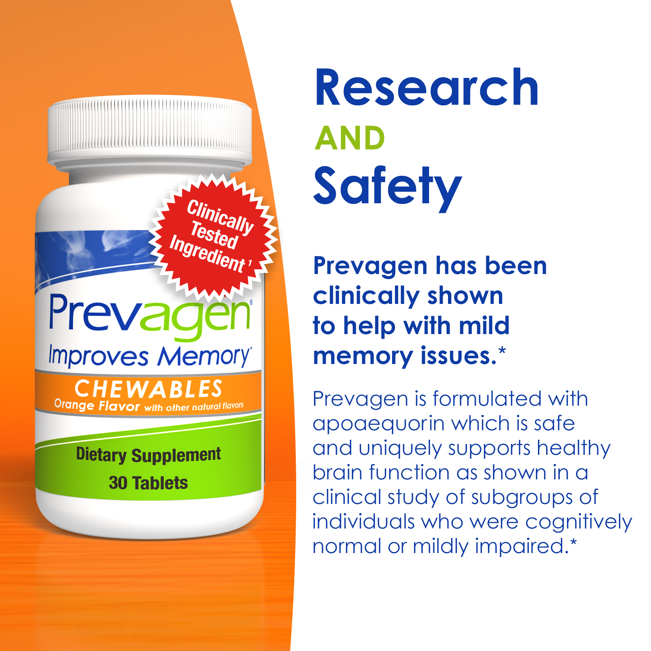 Prevagen Improves Memory - Regular Strength 10mg, 30 Chewable Tablets Orange Flavor with Apoaequorin & Vitamin D Brain Supplement, Supports Healthy Brain Function - image 4 of 9