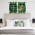 thumbnail image 3 of St. Patrick's Day Kitchen Curtains Window Panels, Shamrocks Green Boots Bools Farm Plaid Insulated Window Treatment Curtain, Grommet Curtains for Bedroom/Living Room/Bathroom, 2 Piece 52"Wx45"L, 3 of 8