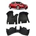 thumbnail image 3 of Custom Fit [Made in USA] All Weather Heavy Duty Full Coverage Floor Mat Floor Protection [Front and Rear] for 2017 2018 2019 2020 2021 2022 Alfa Romeo Giulia Sedan -Black Single Layer, 3 of 4