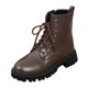 thumbnail image 1 of NECHOLOGY Botas Mujer Adulto Femenino Zapatos Botines para mujer Botas con cremallera lateral y tacón grueso con cordones de cuero sólido de invierno a la moda para mujer (Brown, 7.5), 1 of 7