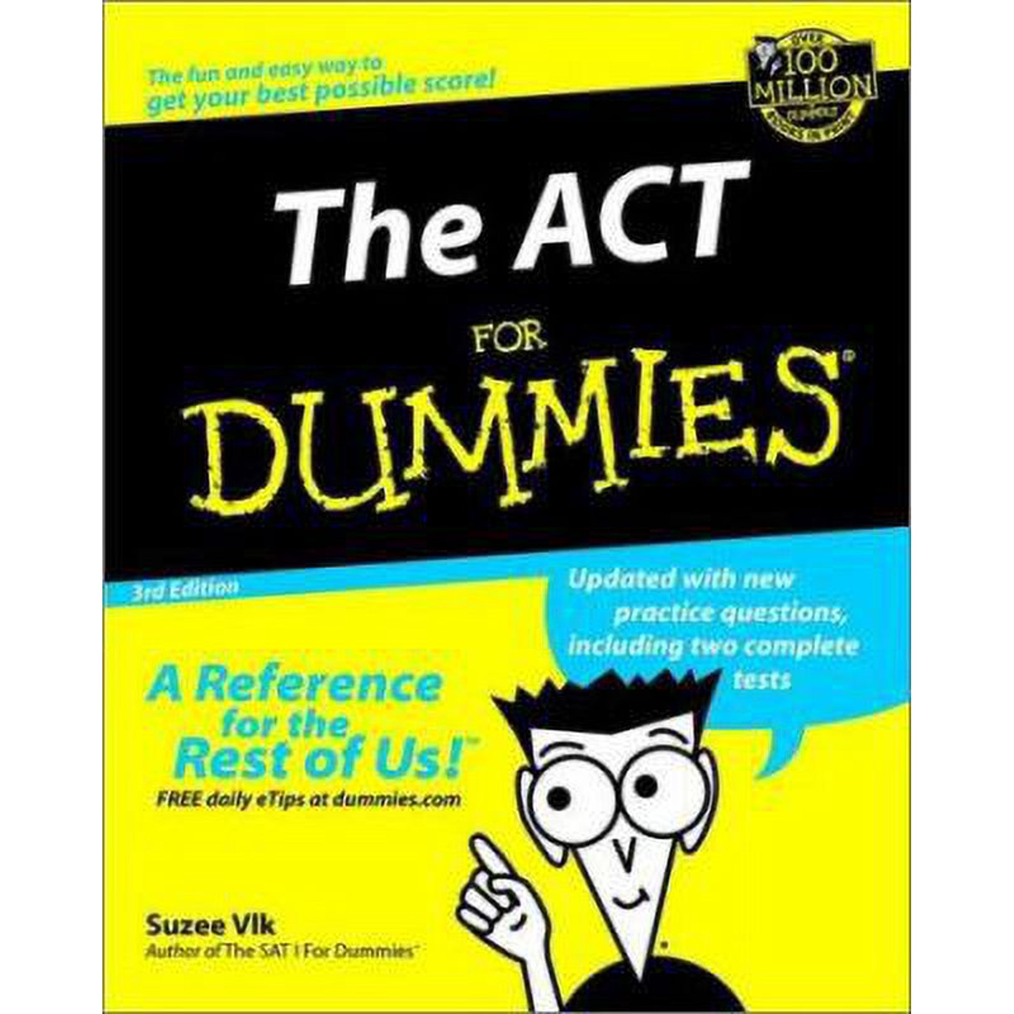 The ACT For Dummies by Suzee Vlk 3rd Edition Paperback