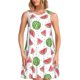 thumbnail image 1 of Disketp Hand Drawn Watermelon para Vestido sin Mangas para Mujeres, Vestidos de Verano para Mujeres, Casual y Holgado para la Playa, 1 of 7