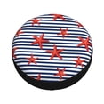 thumbnail image 3 of Easygdp Starfish Navy Blue Stripe Automobile Tire Dust Cover, 14-17in Spare Tire Cover Universal Fit for Trailer, Car, Truck, SUV, Jeep - 14 inch, 3 of 9