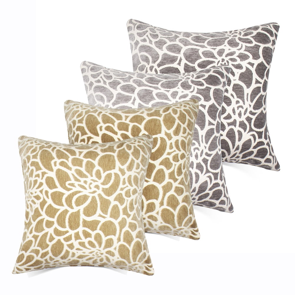 Set of 4 Throw Pillow Covers Coastal Cushions 100 Cotton Home