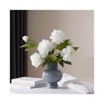 thumbnail image 1 of Jarrón de cerámica con peonías de caramelo blanco, adorno decorativo for sala de estar, mesa de comedor china, flores artificiales, 1 of 4