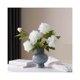 thumbnail image 1 of Jarrón de cerámica con peonías de caramelo blanco, adorno decorativo for sala de estar, mesa de comedor china, flores artificiales, 1 of 4