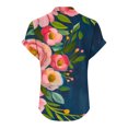 thumbnail image 4 of Jjayotai Womens Tops Dressy Casual, Oversized Tshirts for Women, Trendy Short Sleeve Loose V-Neck Tunic Tops, Womens Summer Outfits, Golf Shirts for Women Plus Size Navy^ M, 4 of 5