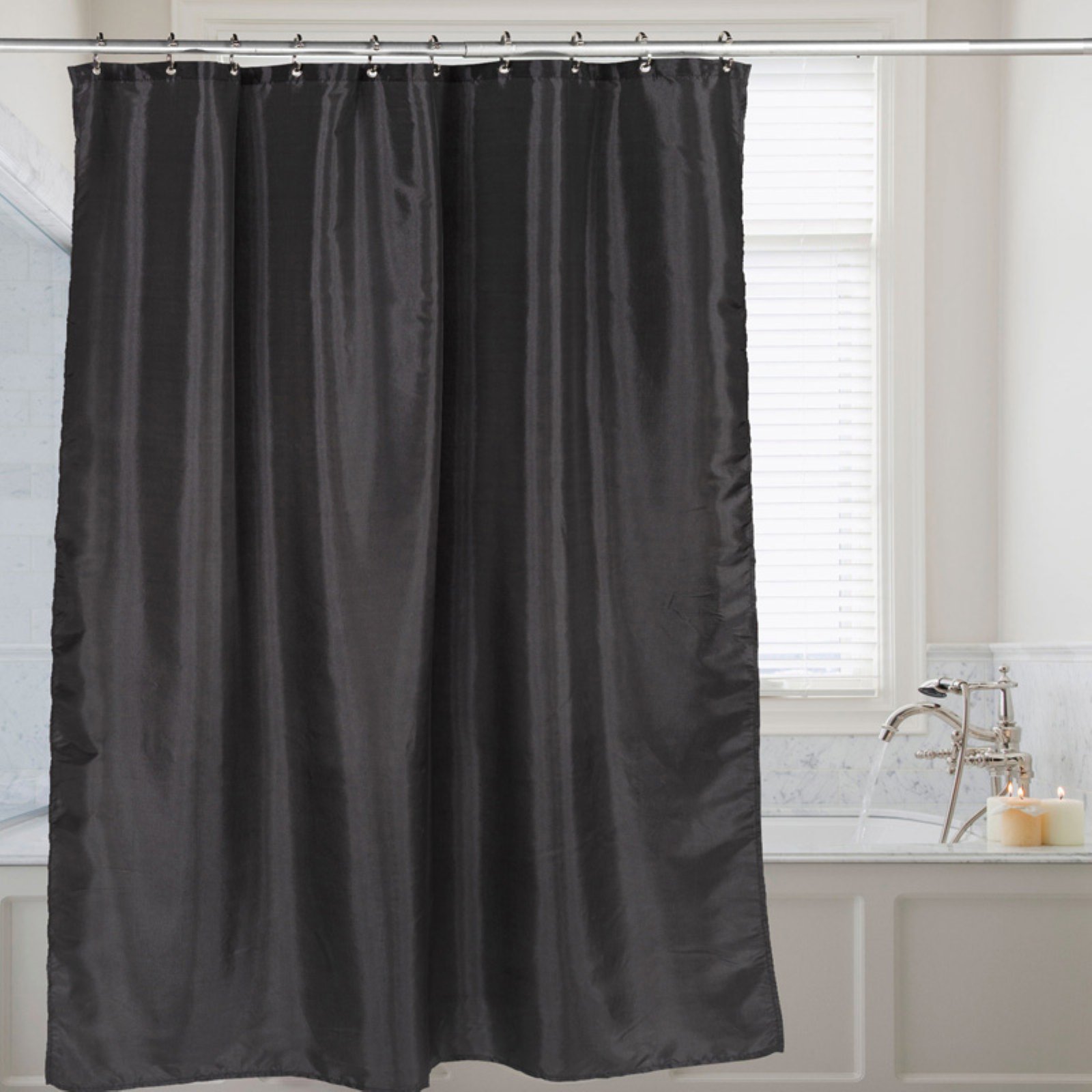 Sweet Home Collection Faux Silk Shimmer Polyester Fabric Bath Shower