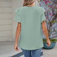 thumbnail image 3 of T-shirt en chiffon à Manches Volantes et Col Rond, 3 of 10