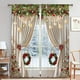 thumbnail image 3 of Cortina Festiva para Ventana, Diseño de Guirnalda de Esferas Navideñas, Cortina Decorativa para Exteriores con Detalle de Cinta, Tela de Poliéster Estampada para Sala, Decoración Navideña para Patio, 3 of 4