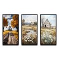 thumbnail image 2 of Designart "Farmhouse Rural gracefulness I" Landscape & Nature Framed Wall Art Set Of 3 - Yellow Farm Frame Gallery Set For Office Decor, 2 of 6
