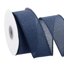 Uxcell Wired Edge Ribbon 1-1/2 Inch x 10 Yard, Burlap Wired Ribbon for Gift Wrapping Wreath, Navy Blue