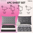 thumbnail image 5 of Urban Shop 6 Piece Black and White Floral Mix and Match Sheet Set, Twin/XL, 5 of 7