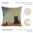 thumbnail image 4 of black cat coffee linen toss pillowcase decoration pillowcase gifting preferred 24x24 inch cushion cover sofa pillowcase sofa bedroom living room car, 4 of 8