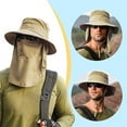 thumbnail image 3 of SkyAuks Unisex Fishing Hat for Adults, with Face Cover & Neck Flap, Outdoor UV Sun Protection Wide Brim Hat for Men & Women, Khaki, 3 of 6
