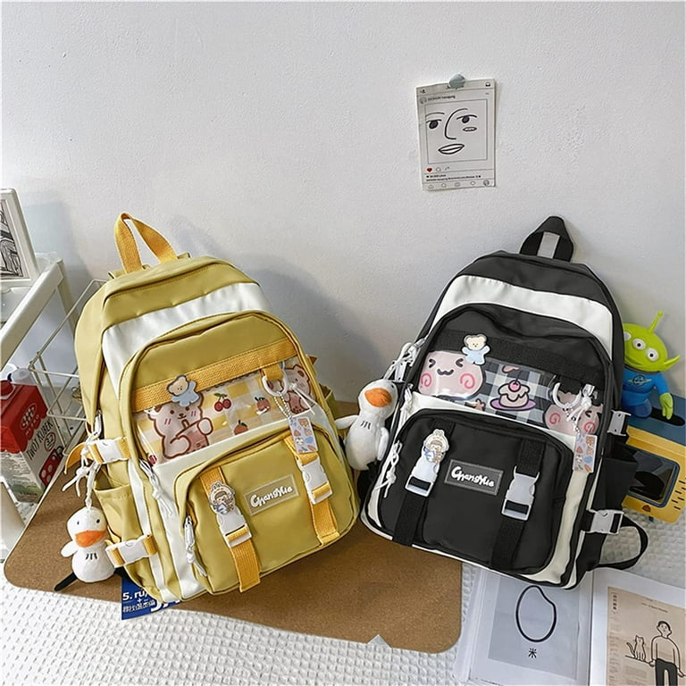 Kawaii Backpack with Pins Kawaii School Backpack Cute Aesthetic Backpack Kawaii Cute Japanese Laptop Backpack Work Bag