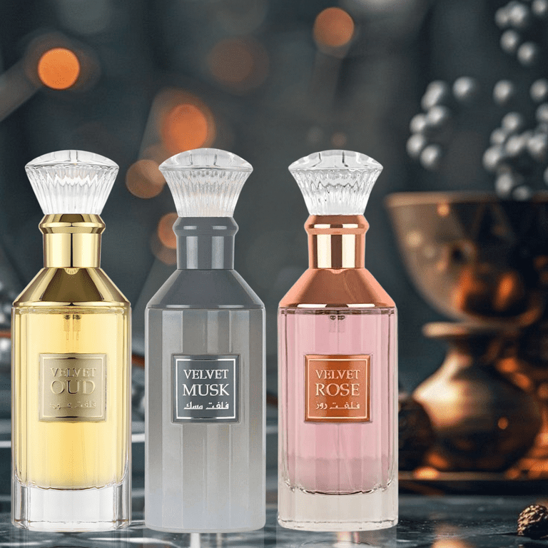 Velvet Oud, Velvet Rose & Velvet Musk Eau De Parfum Sprays 100ML