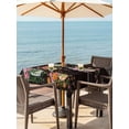 thumbnail image 3 of Outdoor Tablecloths with Umbrella Hole & Zipper, Pink Spring Floral 60x60 Inch Square Tablecloths, Farmhouse Botanical Wooden Retro Art Waterproof Table Cloth, Patio/Pool/Picnic Table Covers, 3 of 8