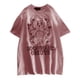 thumbnail image 3 of Camiseta Mujer Dibujos Animados Manga Corta Cuello Redondo Casual Algodón Top, Rosa, M Methold  AP001524-01B, 3 of 7