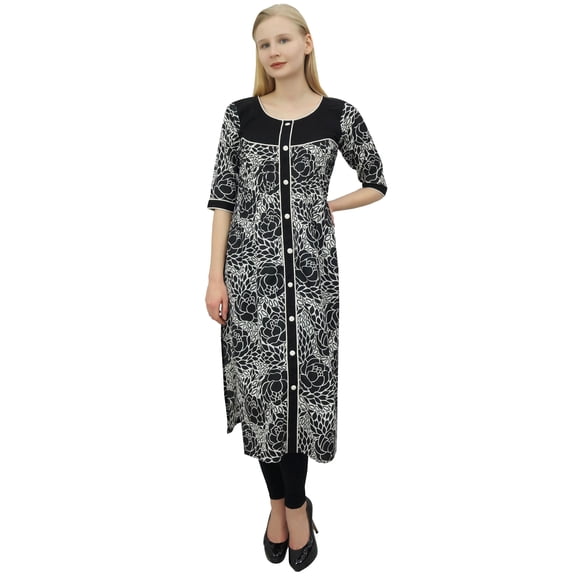 Phagun Indian Women's Designer Black Kurta Bollywood Ethnic Dress Blouse Style-4