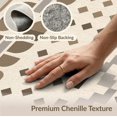 thumbnail image 5 of ODIKA 5'x7' Brown Beige Geometric Vertical Stripe Washable Area Rug Contemporary Multi Panel Stepped Motif Abstract Non-Slip, Low Pile, Stain Resistant for Guest Room, Lounge, Apartment, 5 of 6