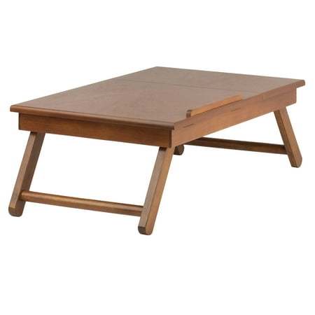 Winsome Wood Anderson Tilt Top Lap Desk With Drawer Teak Finish