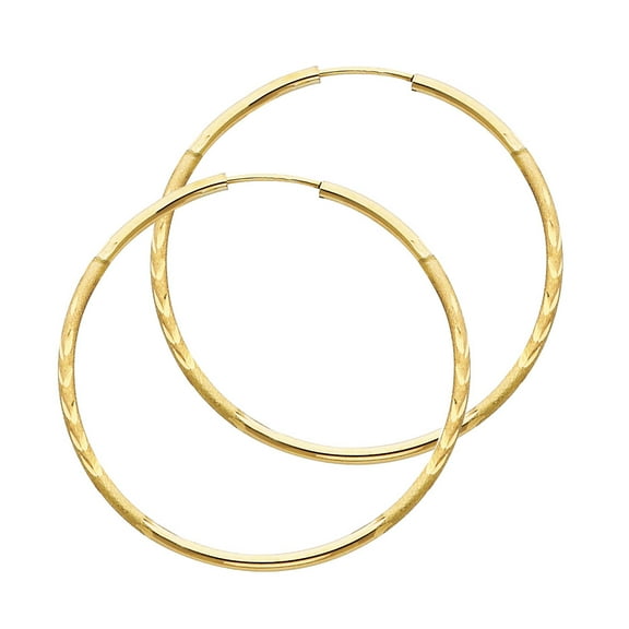 14k Yellow Gold Minimalist Plain Elegant Hoop Earrings Jewelry Female Unisex