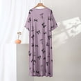 thumbnail image 5 of Nightgown for Women Cotton Long Night Gown Short Sleeve Nightdress Sleepshirt Soft Sleepwear Purple XL, 5 of 5
