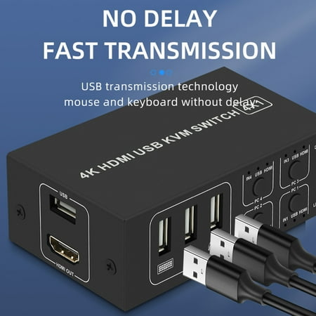 4K Ultra HD KVM Switcher For Keyboard 4 Port Computer For Scanner