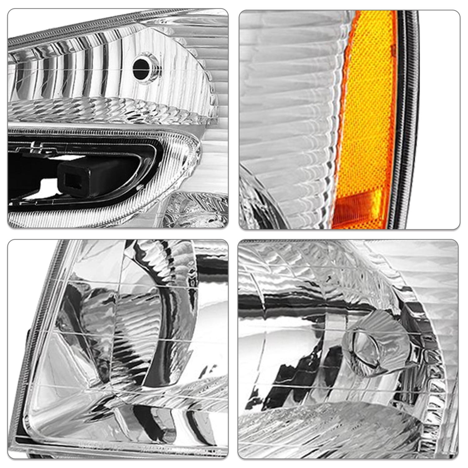 For 2005-2009 Chevy Equinox SUV Chrome Halogen Headlights Headlamp Sets 05-09