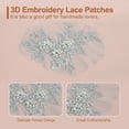 thumbnail image 3 of Uxcell 2 Pcs Flower Lace Appliques 3D Embroidery Lace Patch Sewing Addition Embellishments for Wedding Bridal Dress Clothes DIY Crafts Accessories Lace Decoration, Silver (20cm), 3 of 7