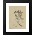 thumbnail image 2 of Katsushika Hokusai 11x14 Black Modern Framed Museum Art Print Titled - A Man Sweeping Pine Needles that Have Fallen from a Tree Near a Stone Shrine (1830-1850), 2 of 5