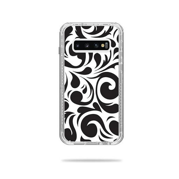 MightySkins LIFNESA10PL-Swirly Black Skin Decal Wrap for LifeProof Next Case Samsung Galaxy S10 Plus Sticker - Swirly Black