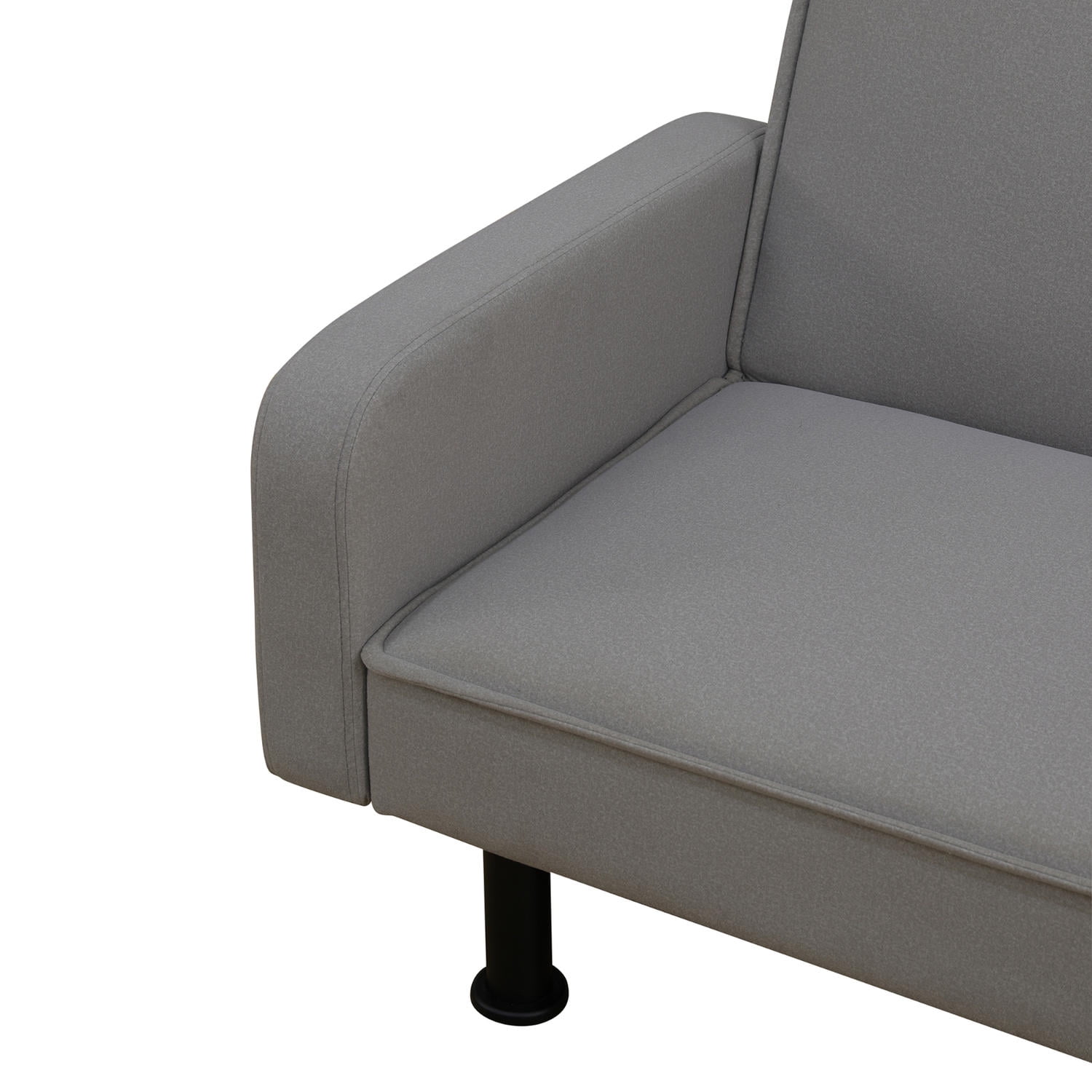 Futon Sofa Bed, Velvet Comfy Futon Couch Bed Convertible Sleeper Sofa with Adjustable Backrest, Grey