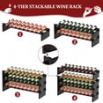 thumbnail image 2 of Wine Rack Freestanding Floor - 36 Bottle Wooden Stackable Wine Storage Holder for Cabinet, Bar, Pantry and Cellar 33.5 inch Wide(Black), 2 of 8