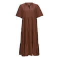 thumbnail image 3 of WILLBEST Vestidos Floreados Para Mujer Vestido Casual Hasta Los Tobillos Con Cuello En V Para Mujer Con Diseño En Capas Y Bolsillos Para Uso Al Aire Libre En Primavera Y Verano, 3 of 3