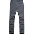 thumbnail image 2 of Taigaofy Men's Winter Fleece Lined Hiking Pants With Zip Pockets Waterproof Quick-Dry Travel Fishing Work Outdoor Pants Gray S, 2 of 8