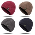 thumbnail image 3 of Fashion Stretch Cuff Outdoor Riding Comfortable Soft Men's Winter Knit Hats Beanies Cap Knitted Cap GREY, 3 of 8