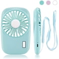 thumbnail image 1 of Pequeño ventilador portátil recargable, mini ventilador de velocidad ajustable, ventilador USB de mano personal para exteriores, habitación, ventilador de mano para camping, oficina, viajes Ormromra LRWJ546-1, 1 of 7
