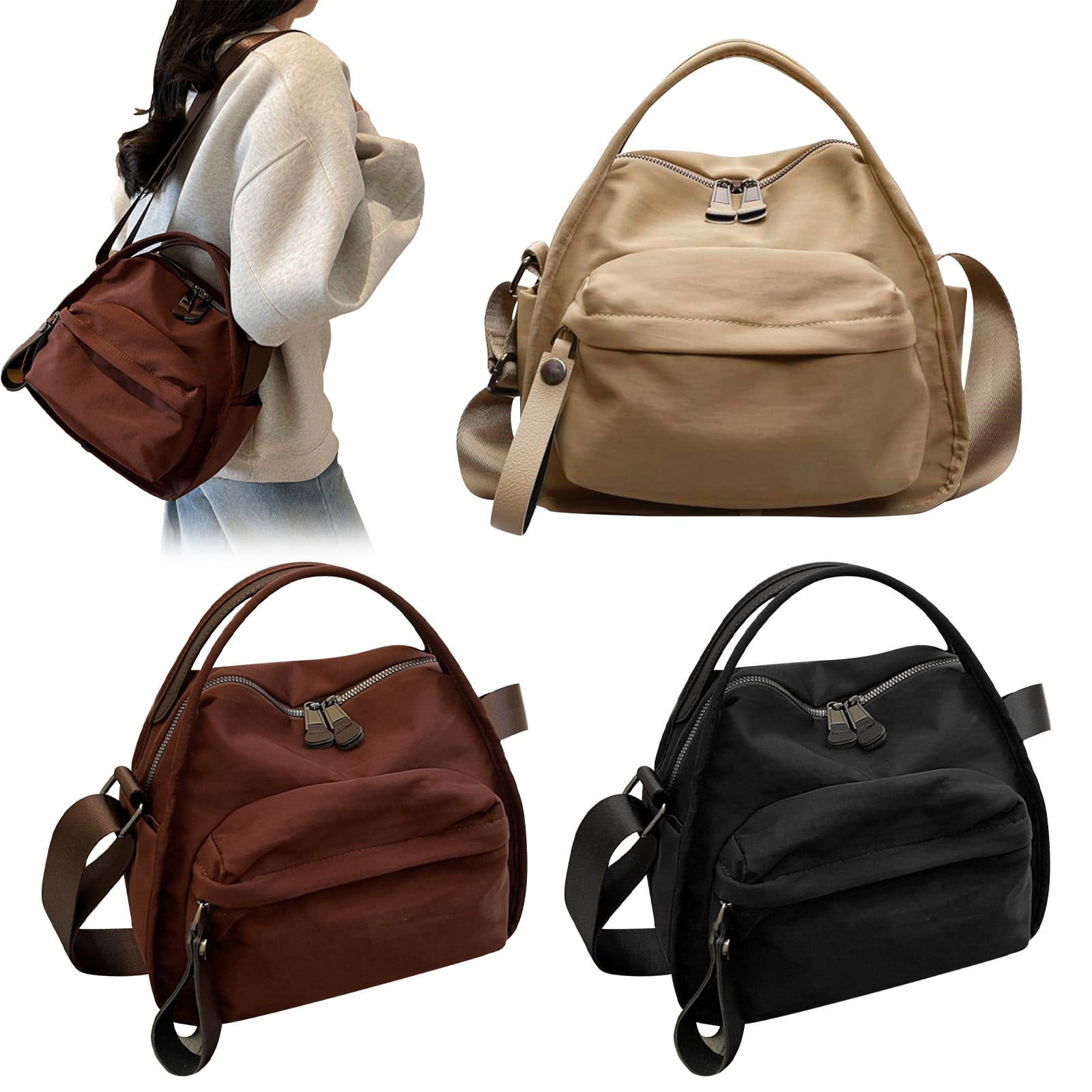 Nylon Crossbody Bag for Women – Lightweight Water-Resistant Shoulder Bag, Adjustable Strap, Travel, Daily Use, Halloween, Christmas, Work, Shopping, Handbag Halloween Decor Wedding Makeup Organizers