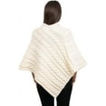 thumbnail image 4 of Aran Isle Ladies Irish Aran Cable Knit Buttoned Poncho- 100% Virgin Wool, 4 of 4