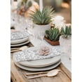thumbnail image 6 of nqOlkjepod Boho Gray Flower Cloth Napkins Set of 6 Reusable Dinner Napkins, Vintage Farmhouse Leaf Spring Plant Cocktail Napkin Washable Table Napkins for Wedding/Holiday Party/Baby Shower 20"x20", 6 of 8